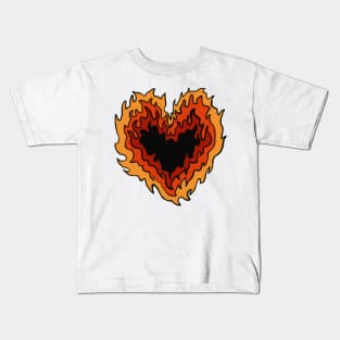 Flaming Heart Kids T-Shirt